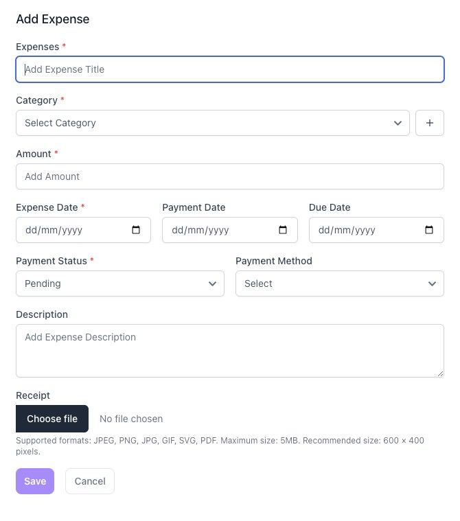 Expense Tracking Interface